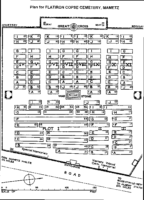 Layout of Flatiron Copse Cemetery