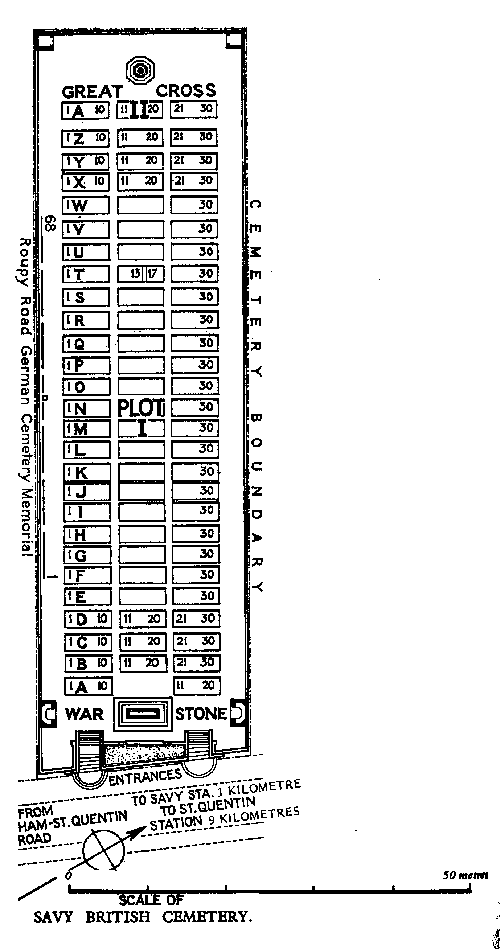 Layout of  Savy British Cemetery