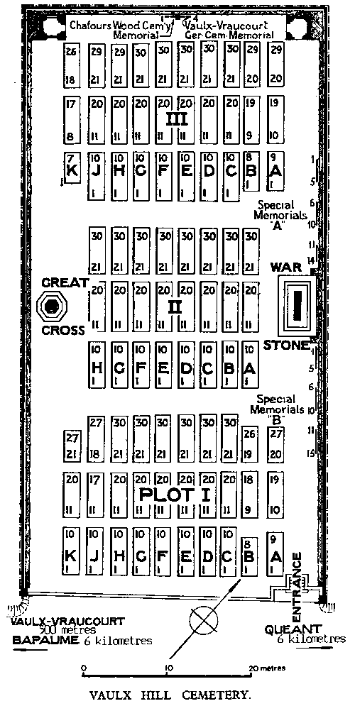 Layout of Vaulx Hill Cemetery