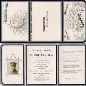 Memorial card