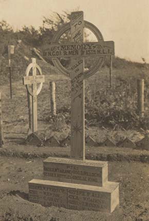 The grave of members of 15th HLI killed 2 April 1917