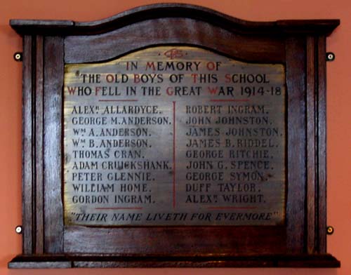 Clatt Public School Memorial Roll 