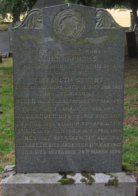 Douglas headstone, Kennethmont Kirkyard