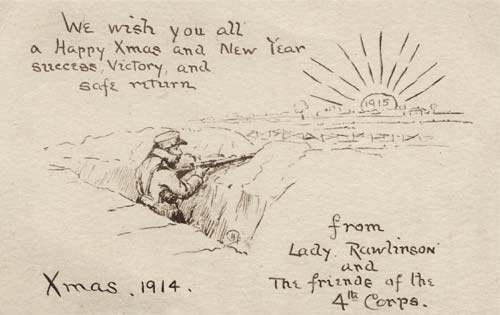 1914 Christmas card sent to the men at the front