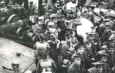 2nd Gordons aboard troopship Lake Michigan, 6th October 1914
