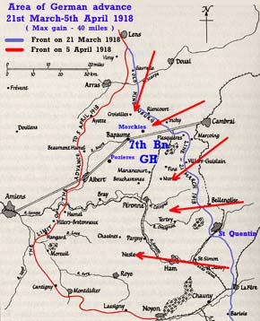 Map of  The Spring Offensive area of operations