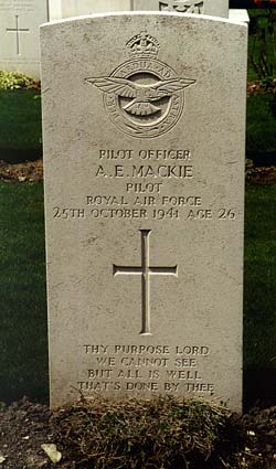 The Grave of PO AE Mackie, RAFVR