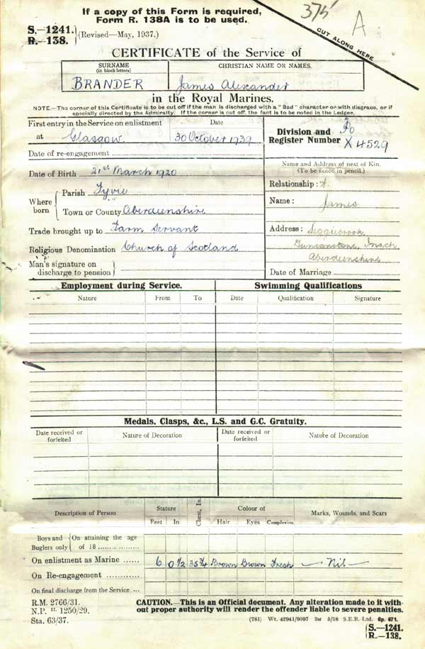Service Record WW2