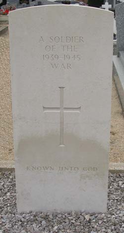 An unknown soldier's grave, L'Herbaudiere, Noirmoutier, France