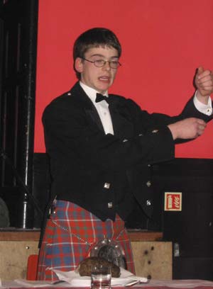 Peter Law toasts the Haggis